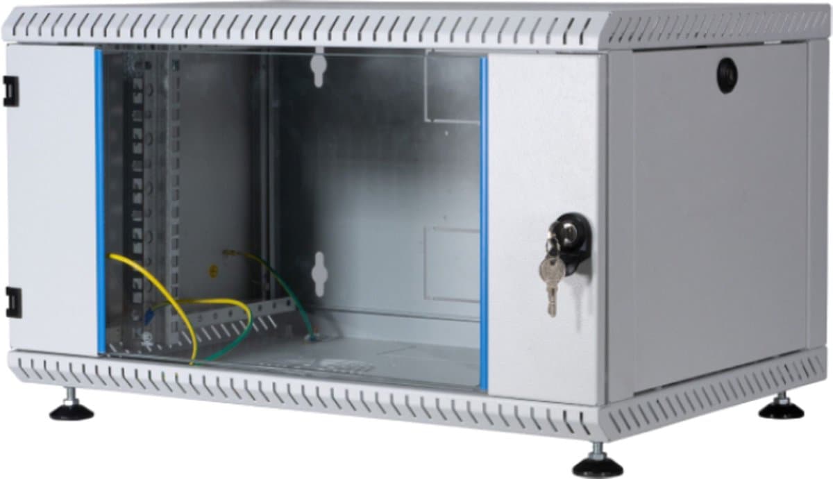 19 Wandbehuizing - 4U - 400mm diep - Voorgemonteerd - Grijs
