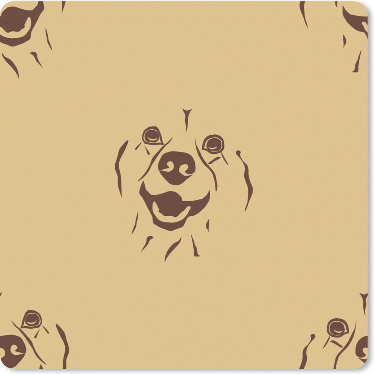 Muismat XXL 50x50 cm - Bureau onderlegger - Bureau mat Hond - Vintage - Patroon - Jongens - Bureaumat - Gaming mousepad xl - Bureaulegger groot - Computer deskmat
