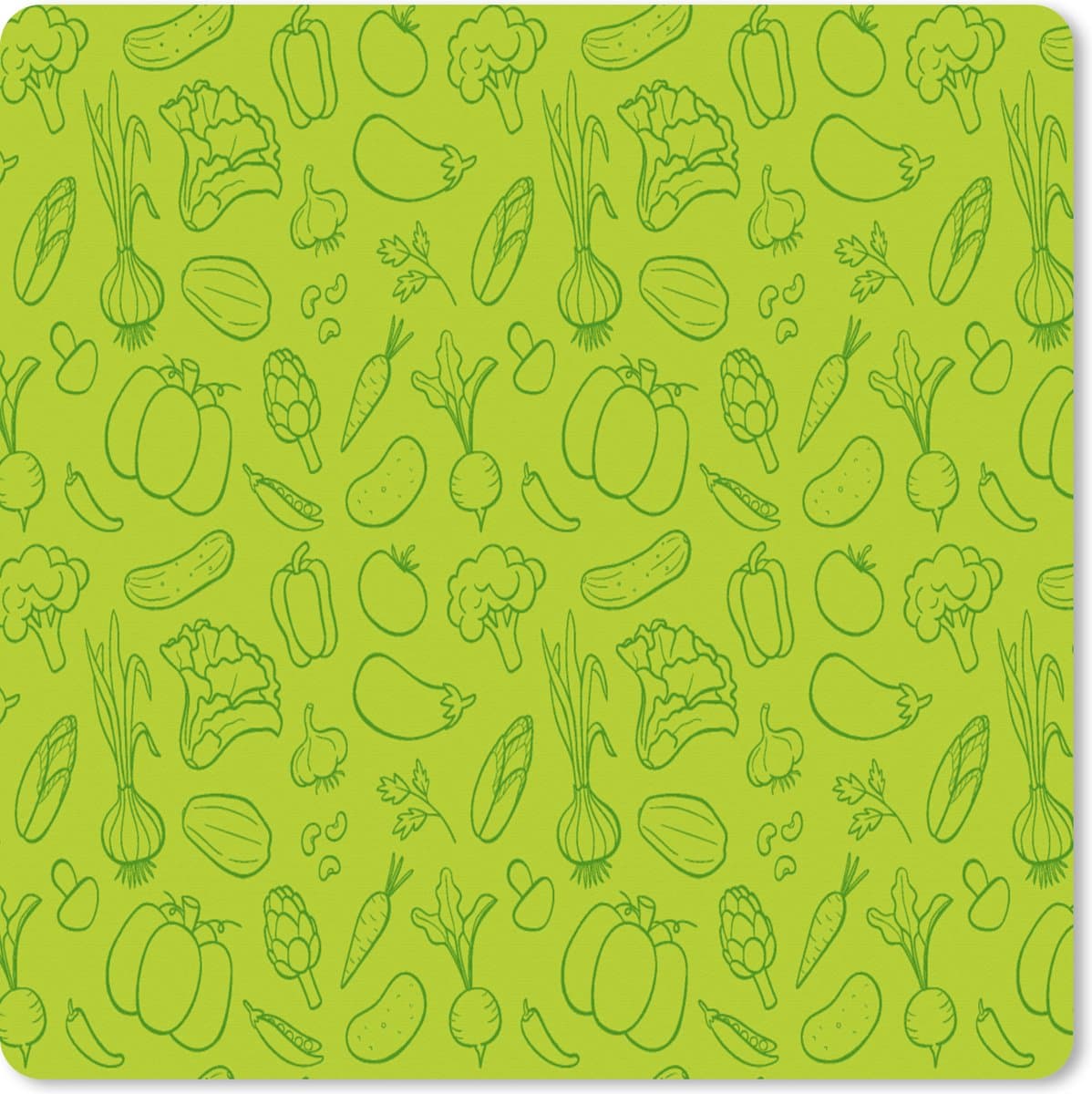 Muismat XXL 60x60 cm - Bureau onderlegger - Bureau mat Groente - Vegan - Groen - Design - Bureaumat - Gaming mousepad xl - Bureaulegger groot - Computer deskmat
