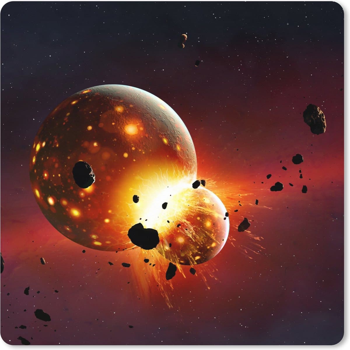 Muismat XXL 80x80 cm - Bureau onderlegger - Bureau mat Een illustratie van een jonge aarde - Bureaumat - Gaming mousepad xl - Bureaulegger groot - Computer deskmat