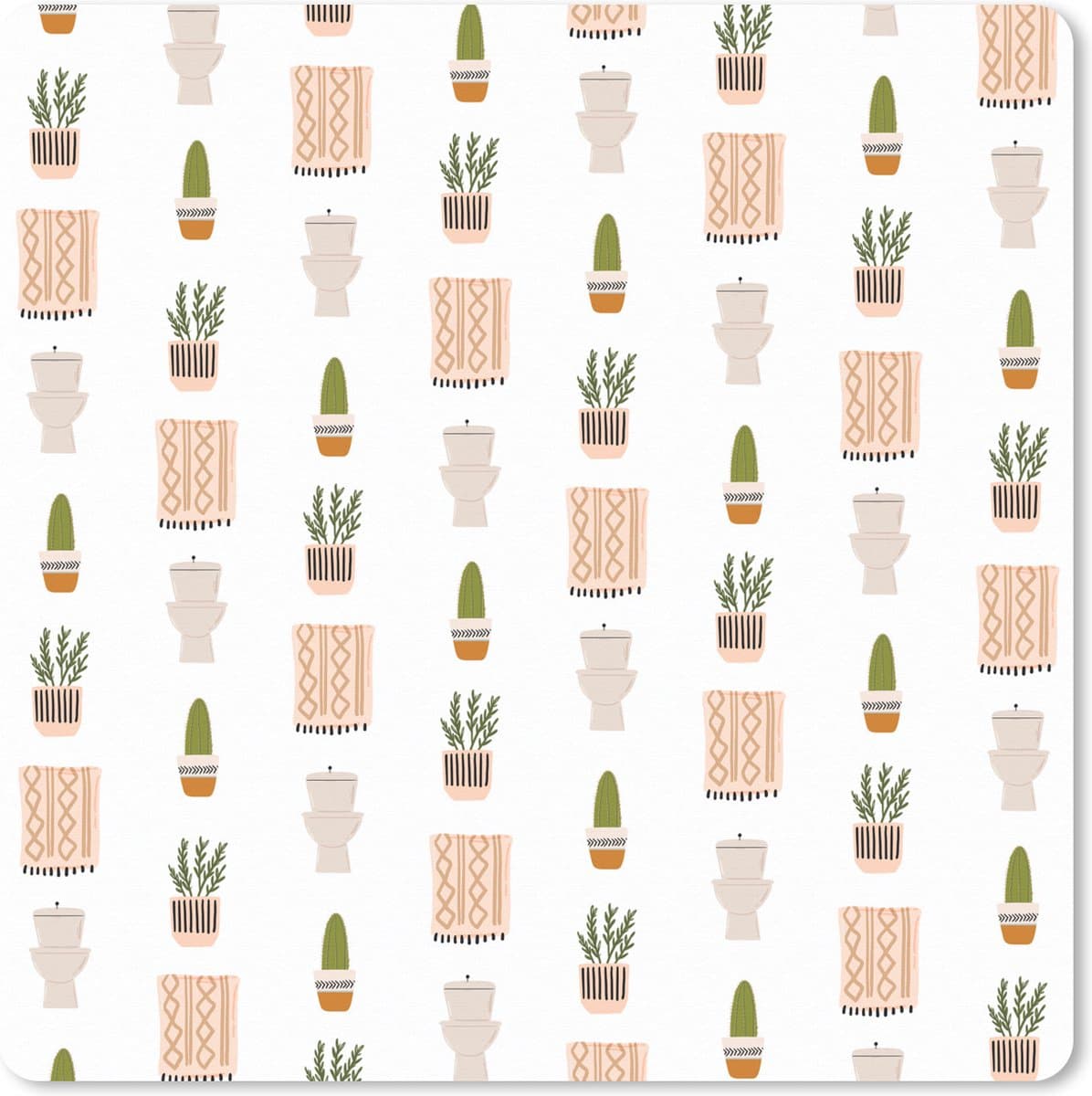 Muismat XXL 40x40 cm - Bureau onderlegger - Bureau mat Badkamer - Planten - Patroon - Bureaumat - Gaming mousepad xl - Bureaulegger groot - Computer deskmat