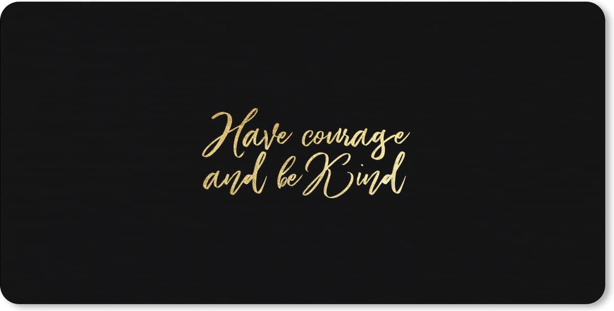 Muismat XXL 120x60 cm - Bureau onderlegger - Bureau mat Quotes - Zelfvertrouwen - Black - Gold - Bureaumat - Gaming mousepad xl - Bureaulegger groot - Computer deskmat