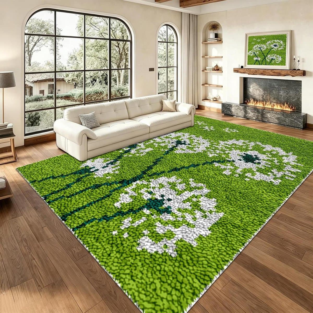 Knooptapijt Zelf Maken - Knoopset Tapijt - Creatief Hobbywerk - Gekleurd Patroon - 140 x 160 cm - Multicolor