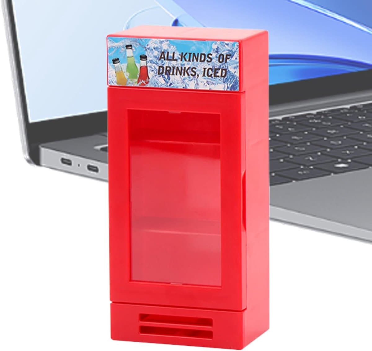 Speelgoed koelkast - Miniatuur automaat - Creatief spel - Realistische details - 12 x 5.5 x 3.5 cm - Rood