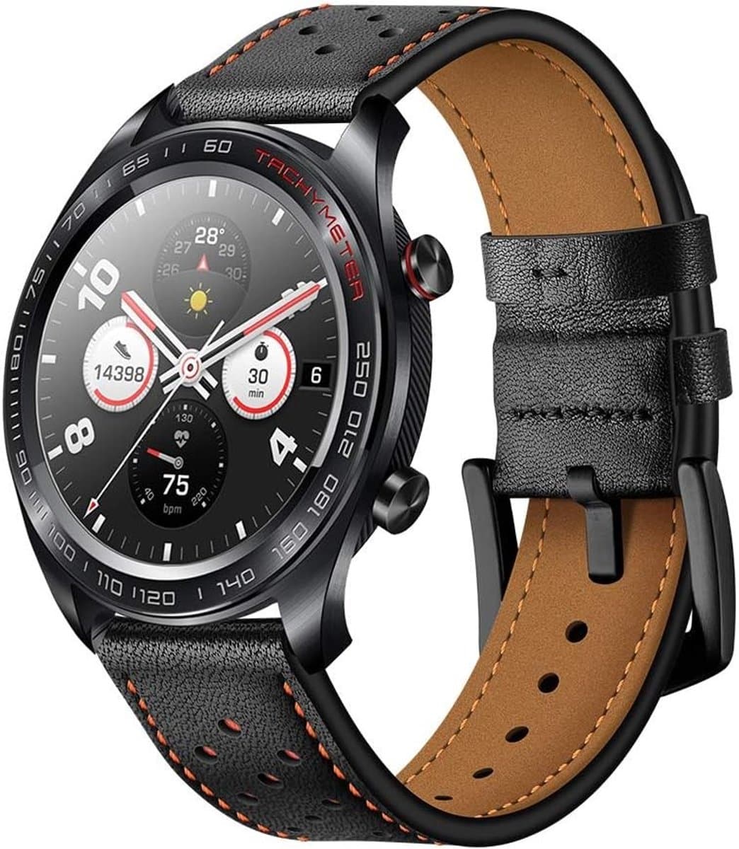 Leren Sportarmband voor Samsung Galaxy Watch 3 en 46 mm - Ademend, Zacht en Duurzaam met Metalen Gesp - 22 mm Vervangband voor Comfortabel Draagplezier
