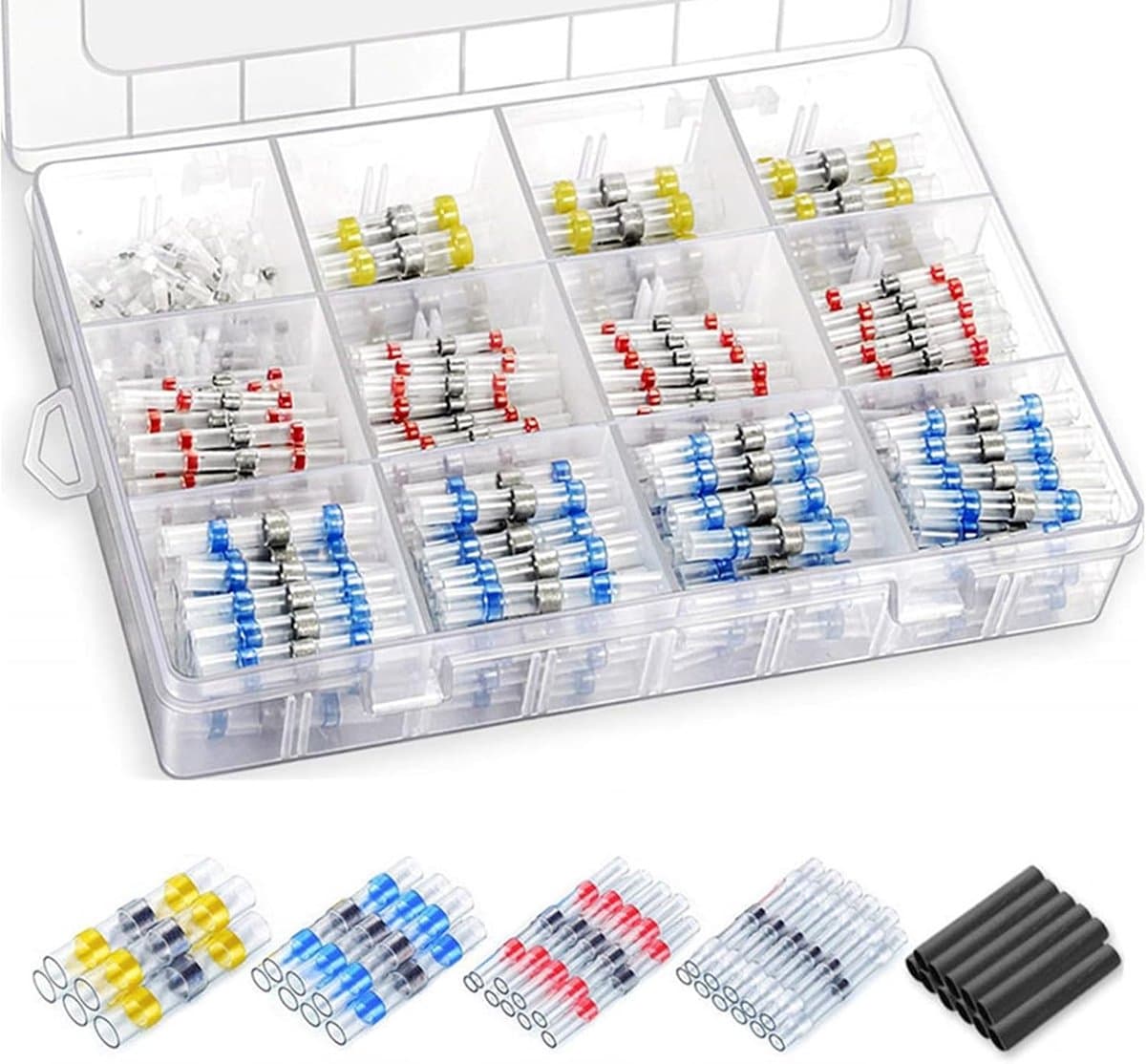 Soldeerverbinders - Krimpkous connectors - Waterdichte verbindingen - Corrosiebestendig - 500 stuks - Transparant