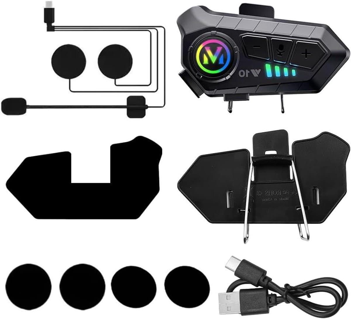 Motorhelm headset - Communicatie systeem - Veilig rijden - Dubbele ruisonderdrukking - IPX6 waterdicht - Zwart