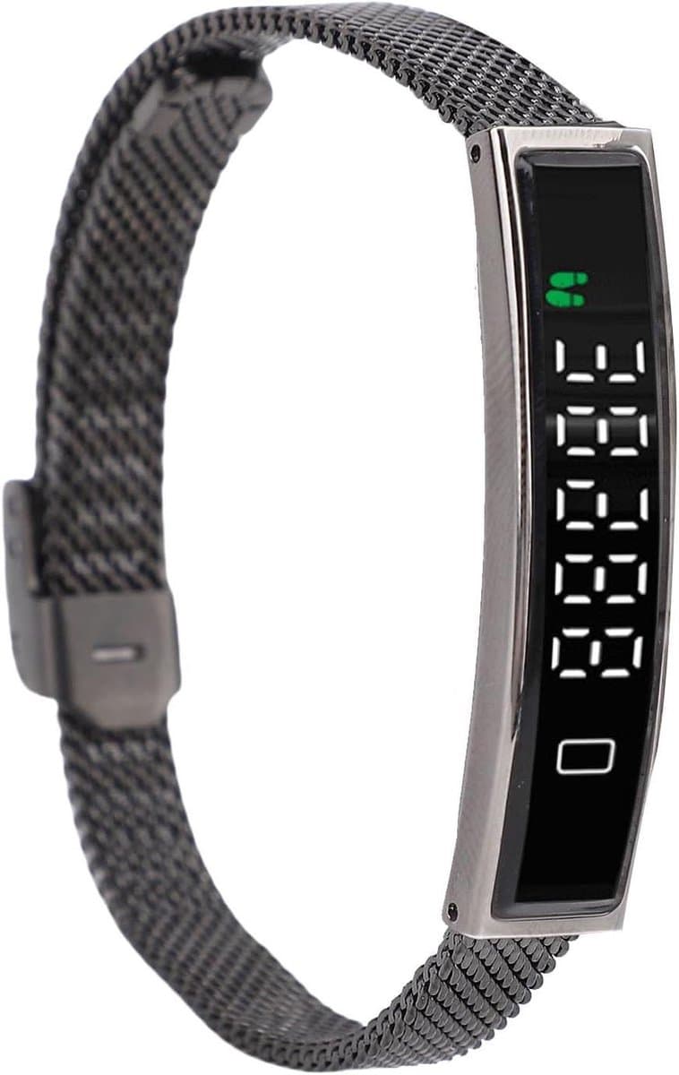 Slimme Armband - Fitness Tracker Gezondheidspolsband - Gezondheid en Fitness Bijhouden - 5ATM Waterdicht - 5.6mm Dik - Zwart