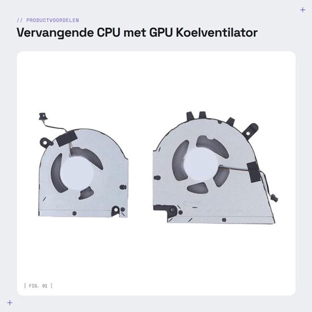Vervangende CPU met GPU Koelventilator voor DELL Inspiron Vostro 15 7510 / 16 7610