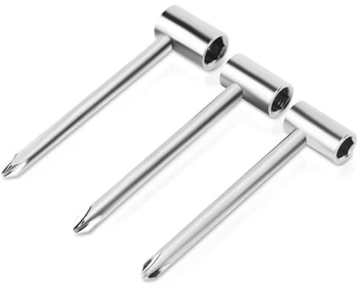 Gitaarhalsstaafsleutel - Instelgereedschap - Zilver - Onderhoudsgereedschap - 3 stuks voor gitaarhals