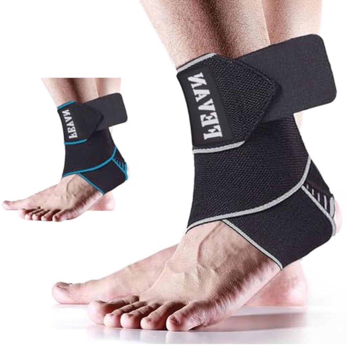 Enkelbrace - Voetband Stabilisator - Sportblessures Voorkomen - Antislip Siliconenstrips - One Size - Grijs/Zwart