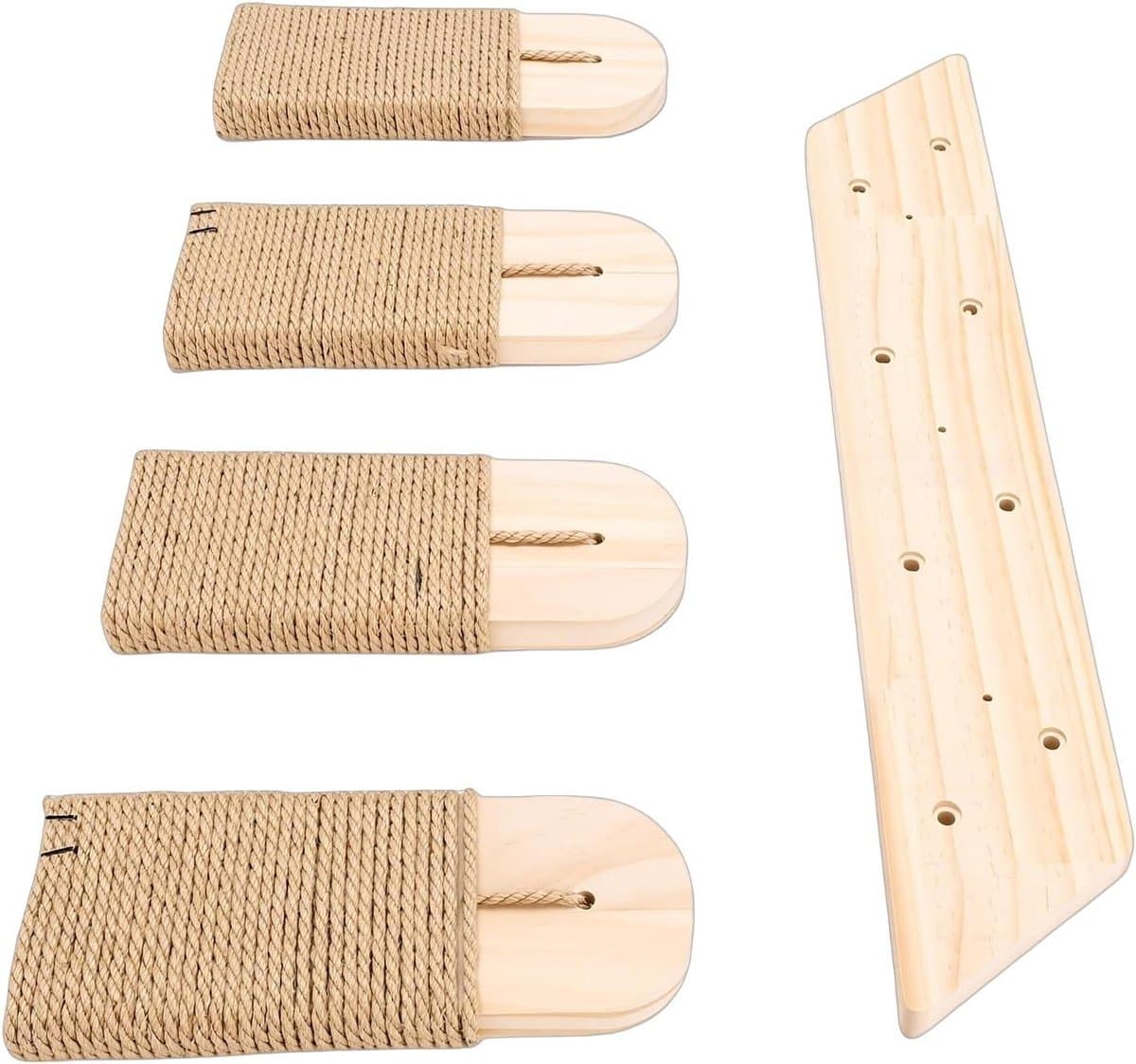 Katten Klimplank - Kattenladder Klimrek - Binnen Spelen - Meerlaags Ontwerp - 51 cm - Houtkleur