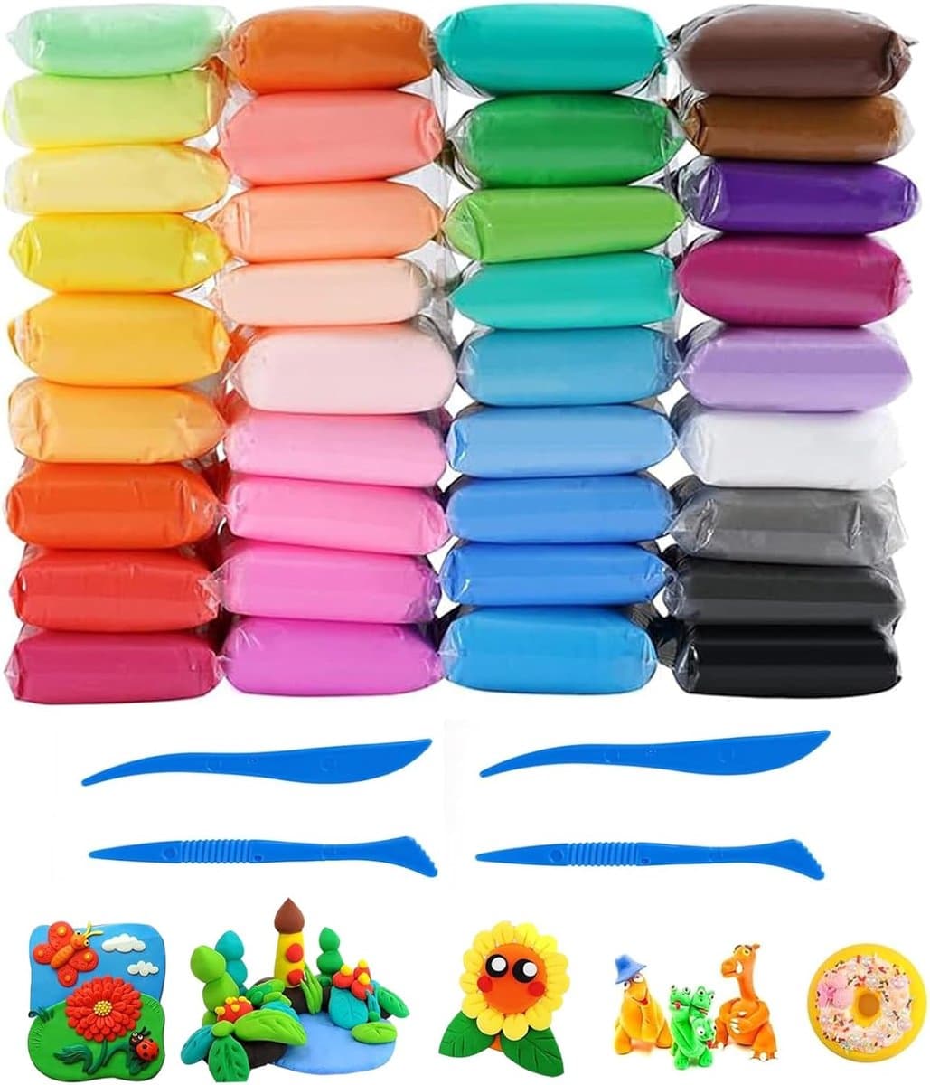 Air Dry Clay Polymer Clay 36 kleuren boetseerklei Set Air Dry Magic Putty voor Ultralichte Air Dry boetseerklei set met gereedschap