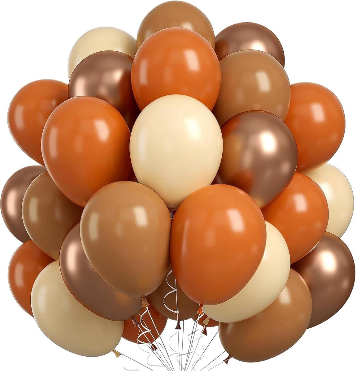 Ballonnen, 60 stuks bruine luchtballonnen voor verjaardagen, 30 cm (12 inch) oranje latex helium ballonnen, roségouden ballonnen voor feesten, bruiloften