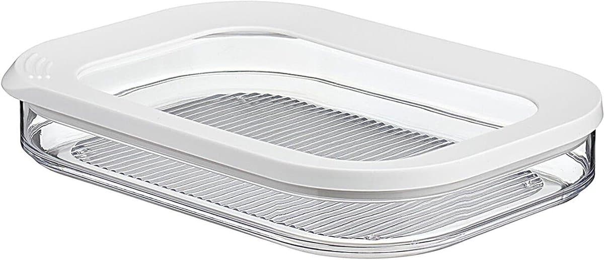 Vleeswarendoos - Voedselcontainer Koelkast - Vleeswaren Bewaren - Geurdicht Deksel - 550 ml - Wit