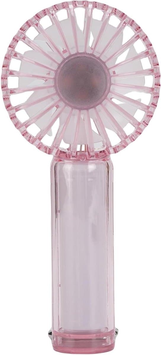 Mini Handventilator - Draagbare Ventilator - Persoonlijke Koeling - Transparant Design - 143 mm - Roze