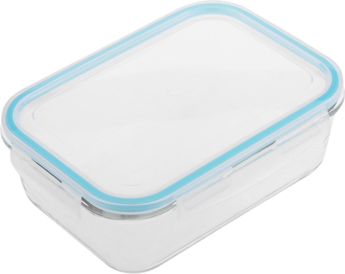 PrimeMatik - Rechthoekige 1730 ml glazen voedselcontainer met luchtdichte sluiting
