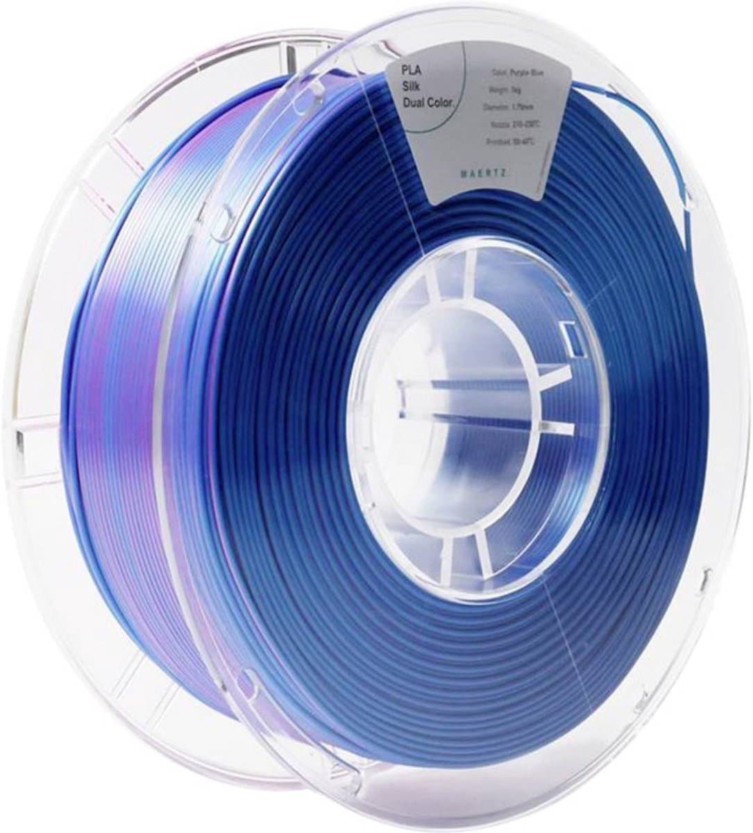 Maertz PMMA-1021-004 PMMA-1021-004 Filament PLA zijdeglans Zijdeglans 1.75 mm 1000 g Lila, Blauw 1 stuk(s)