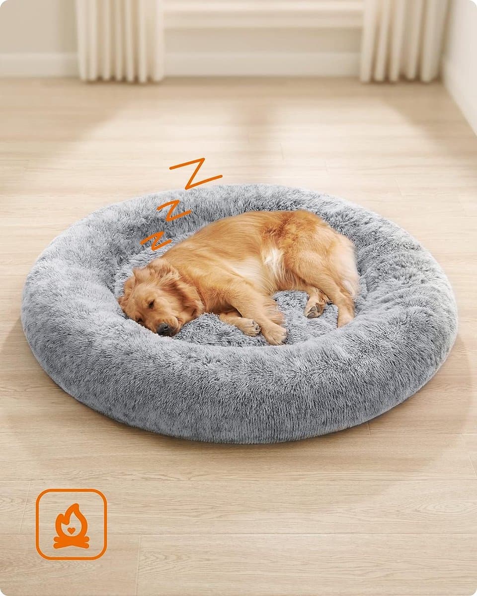 Fluffy hondenbed Ø 120 cm lichtgrijs