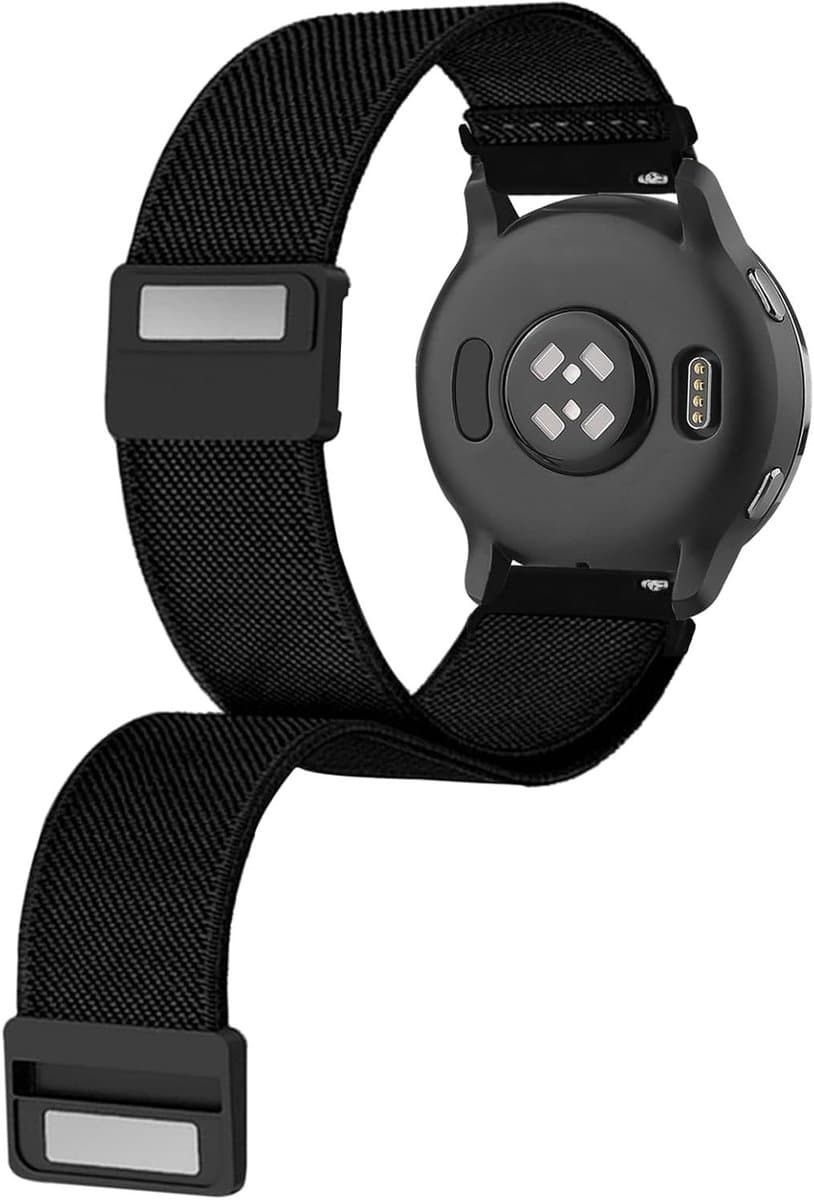Stretchy Armband met Magneetsluiting voor Garmin Venu 3S, Vivoactive 4S en Vivomove 3S - 18mm Zachte Nylon Elastische Horlogeband voor Comfort en Stijl