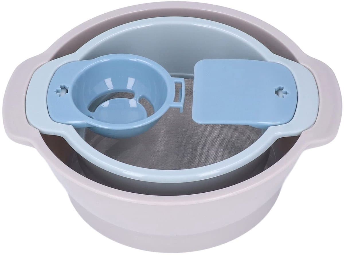 Cosensi - Dailygoody - Pollen Zeef Set - Keuken Gadgets - Stapelbaar Ontwerp - Wit - Mesh Zeef - Ideaal voor Bakken - 4 Stuks