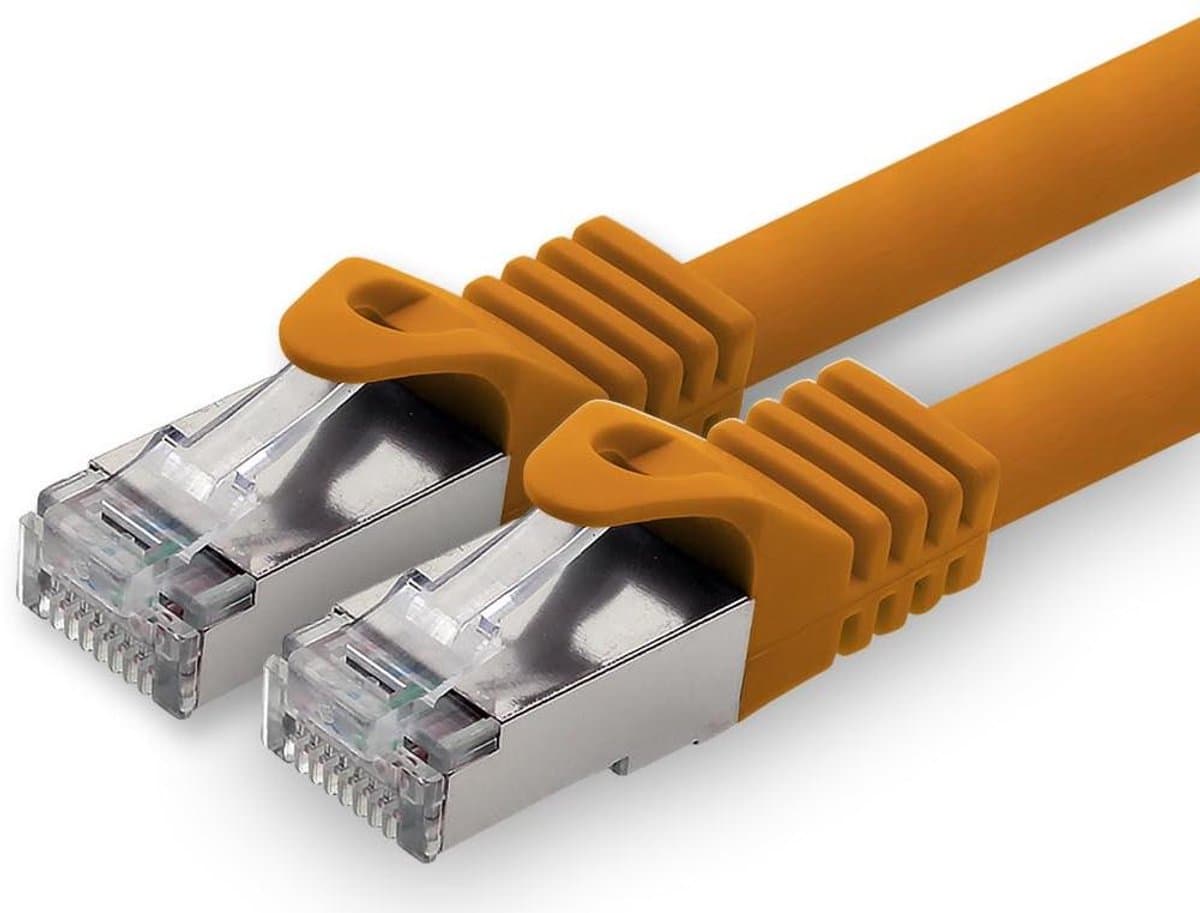 Netwerkkabel CAT.7 - LAN Ethernetkabel - Snelle Dataoverdracht - Dubbel Afgeschermd S-FTP - 15 meter - Oranje