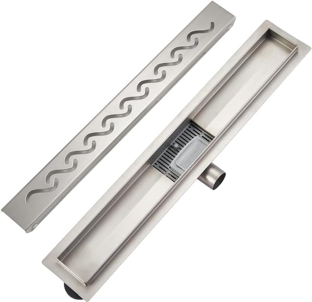 Douchegoot 70cm - Vloergoot Afvoer - Douchewater Afvoeren - Roestvrij Staal Anti-geur - 70 cm - Zilver