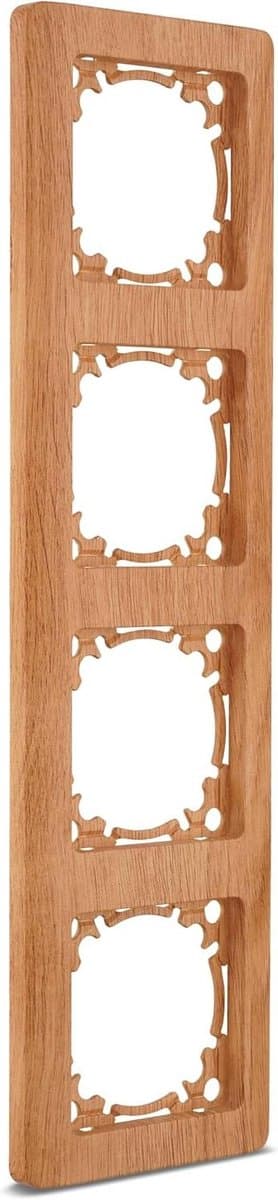 Schakelaar frame - Wandpaneel Inbouw - Interieur Afwerking - Vier voudig verticaal - 293 x 80 x 10 mm - Eiken