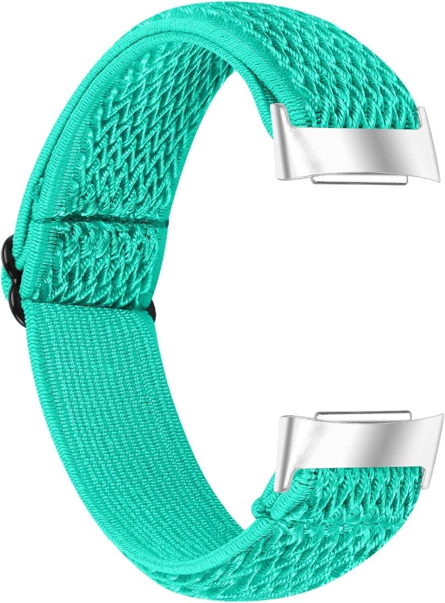 Verstelbare en Zachte Nylon Sportband voor Fitbit Charge 5 - Elastische en Ademend Armband voor Mannen en Vrouwen, Ideaal voor Fitness en Activiteiten