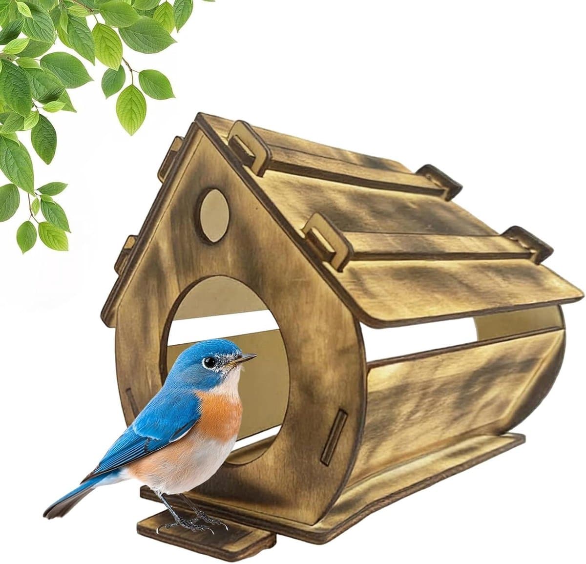 Vogelhuisjes Buiten - Nestkast Ophangen - Vogels Observeren - Weerbestendig Ontwerp - 4.3 x 10.3 x 4.3 cm - Beige