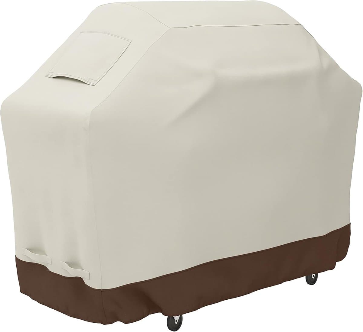 OLOEY Grote hoes voor buitenbarbecue met trekkoord aan de onderkant om hem vast te zetten-winddicht-waterdicht en stofdicht (1 stuk-gebroken wit-152 x 66 x 116,84 cm)