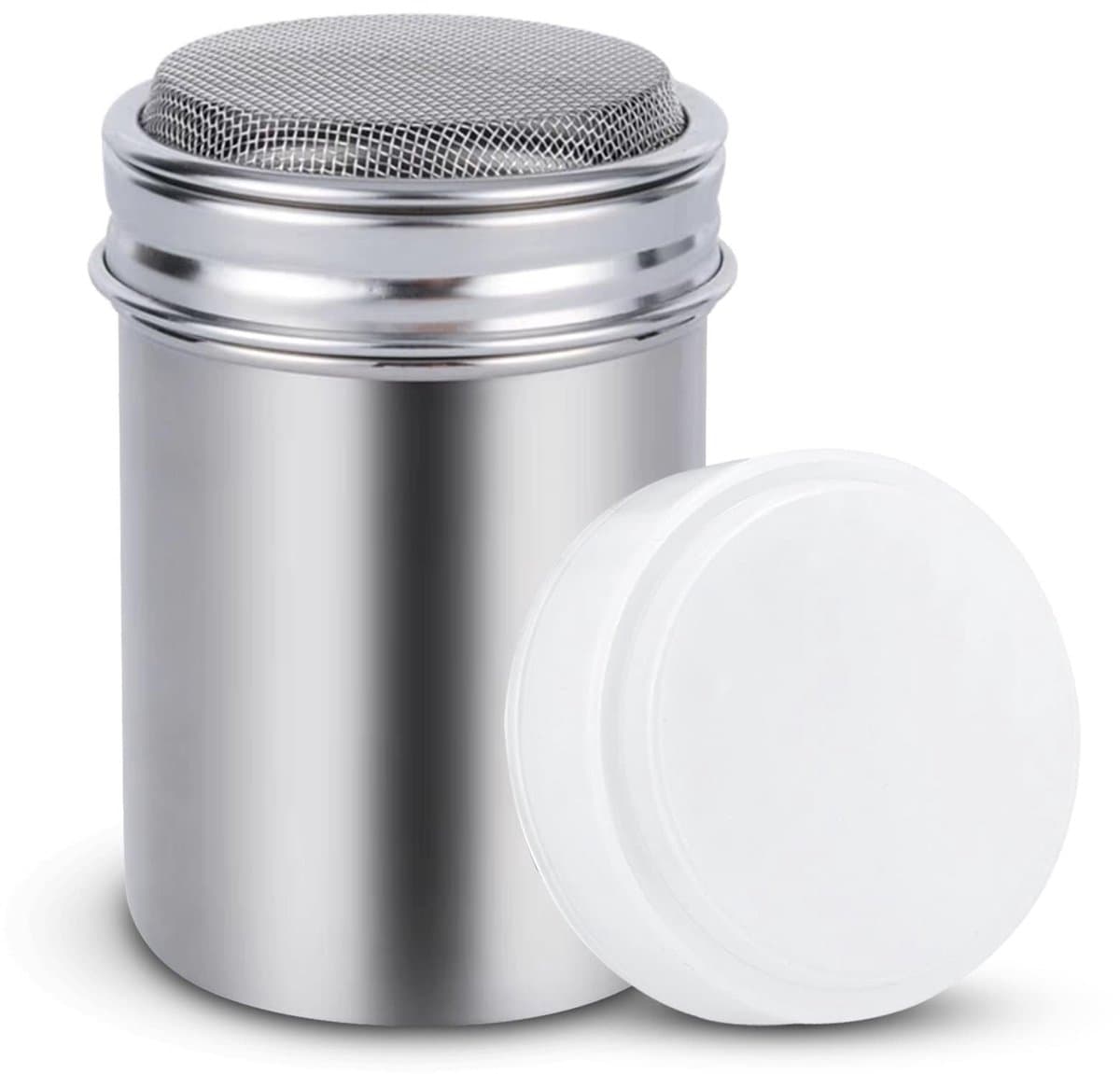 Dailygoody - Peper- en Zoutstrooier - Poeder Shaker - Fijn-Mesh Deksel - Roestvrij Staal - Kruidenpotjes - Ideaal voor Koffie en Cacao - 2.2 x 3.1 inc