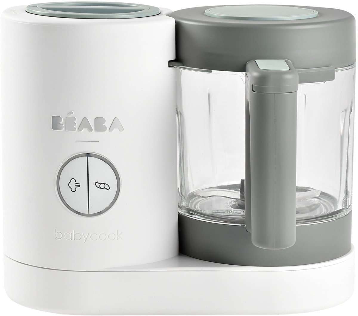 Béaba Babycook Neo® - Foodprocessor – 4-in-1 – 1250 ml Glazen Kom – Stomen, Mixen, Ontdooien en Opwarmen – Grijs