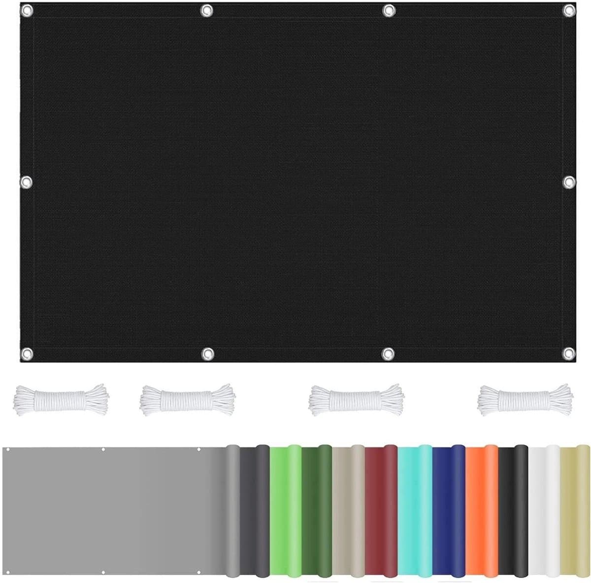 Waterdicht Zonzeil - Zonwering Zeil - Buiten Bescherming - 98% UV Blokkerend - 3x4m - Zwart
