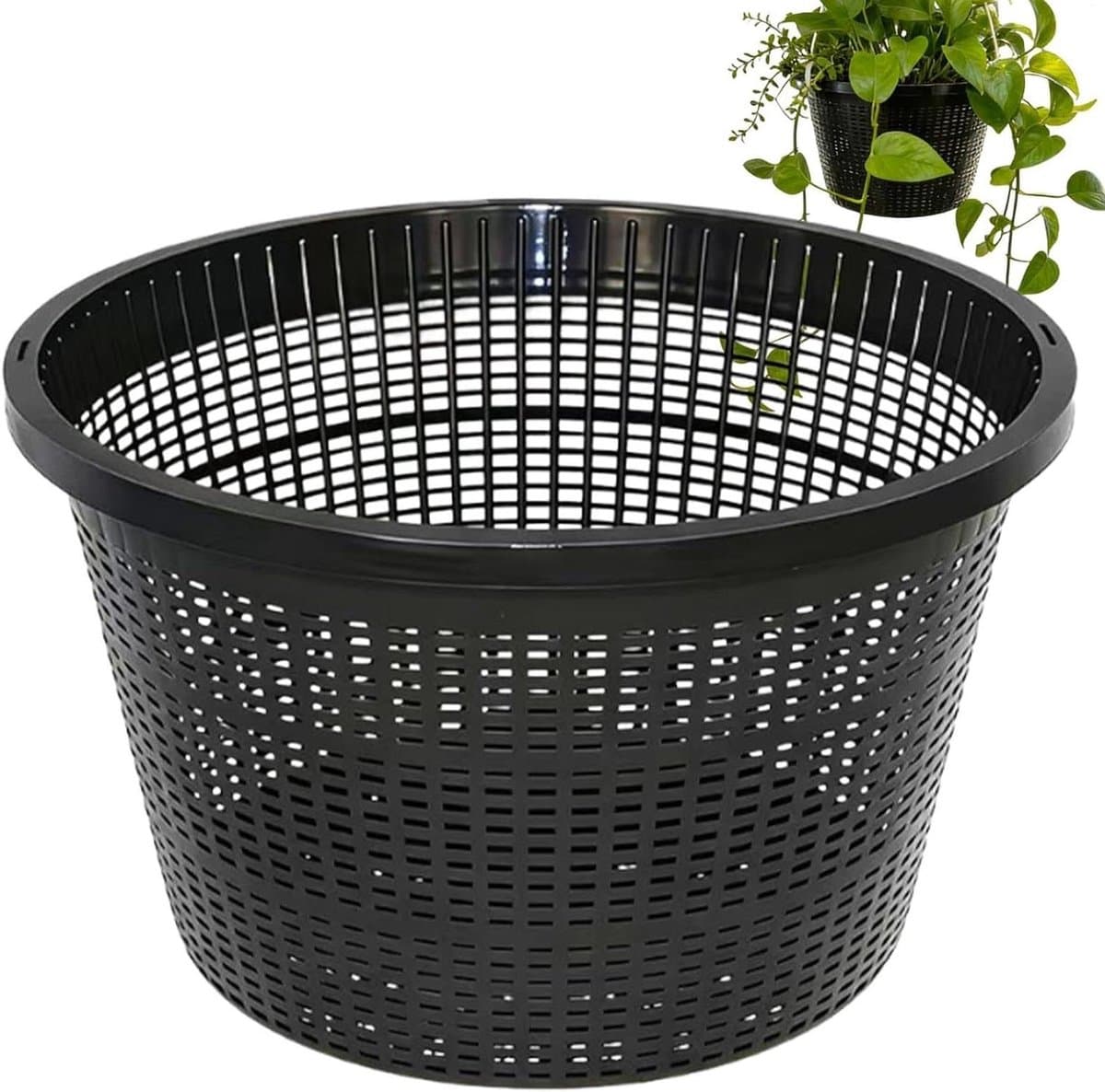 Hydrocultuur Netpotten - Tuinplantenmanden Mesh - Planten Kweken - Geoptimaliseerde Wortelventilatie - 15 x 22 x 15 cm - Zwart