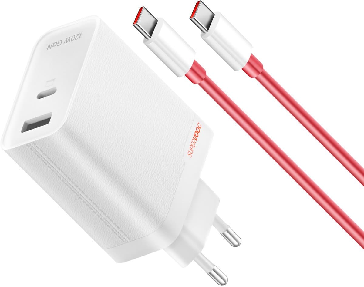 OnePlus SuperVOOC Oplader 120W met 2 Poorten + Usb C kabel