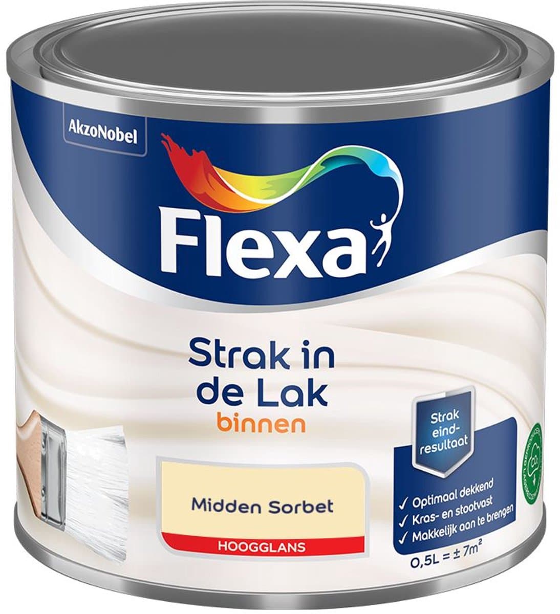 Flexa - Strak In De Lak Binnenlak Hoogglans - Midden Sorbet - Mengverf - 500 Ml