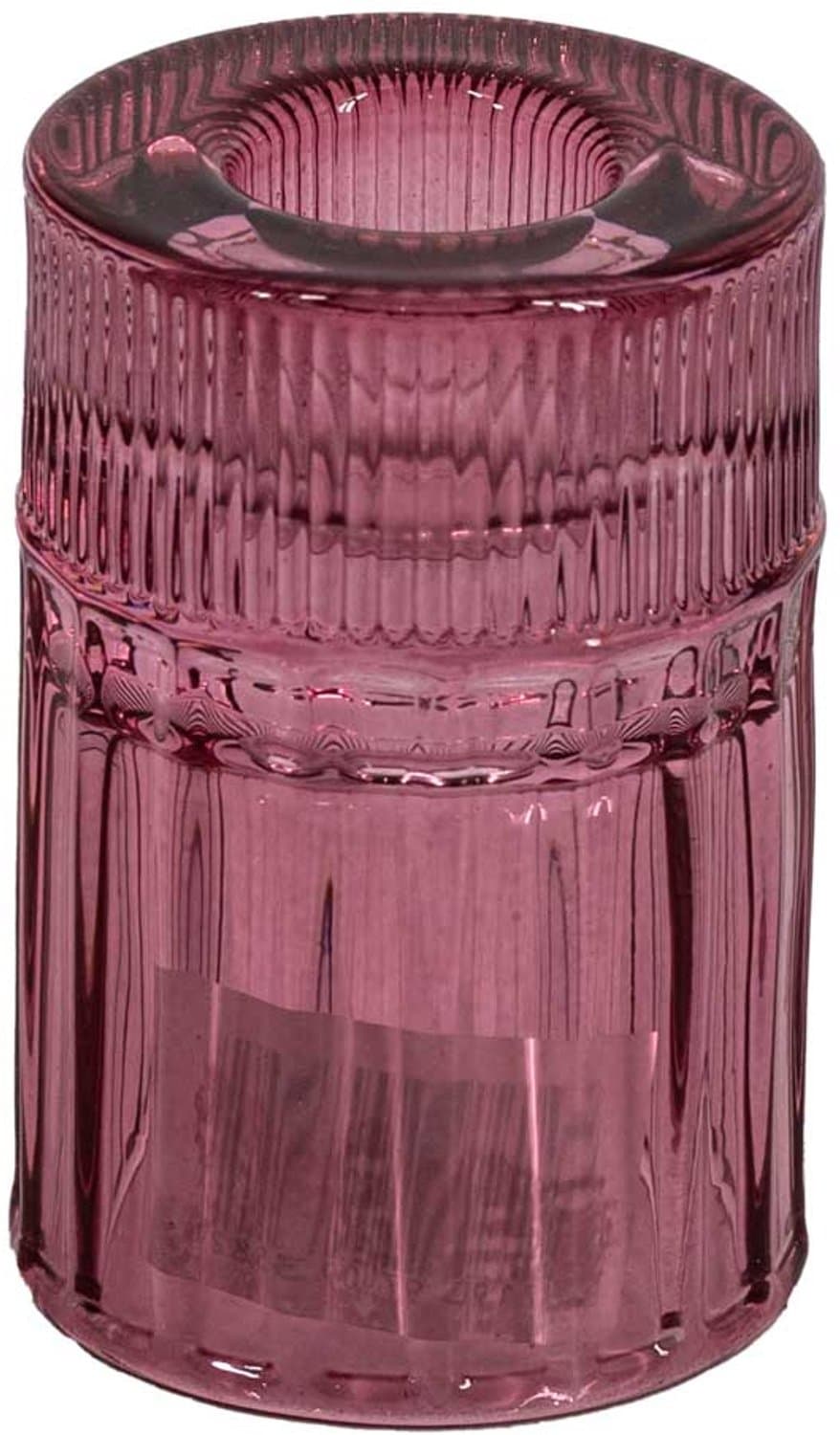 Glazen kaarsenstandaard roze