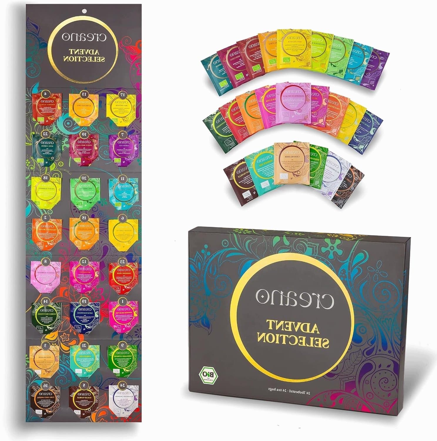 Adventskalender Thee 24 Smaken - Kruiden & Fruit - Biologisch
