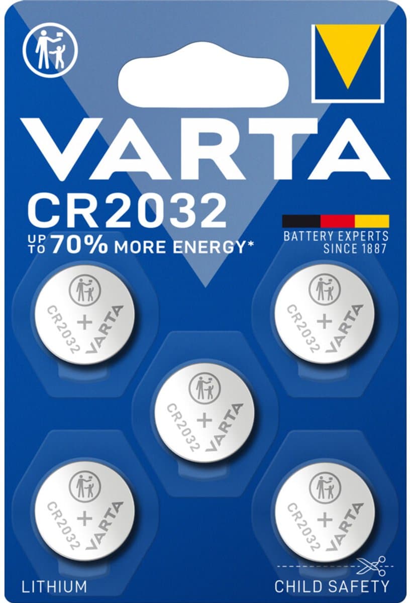Varta CR 2032 - Lithium Knoopcel batterij - 3 Volt - 5 stuks