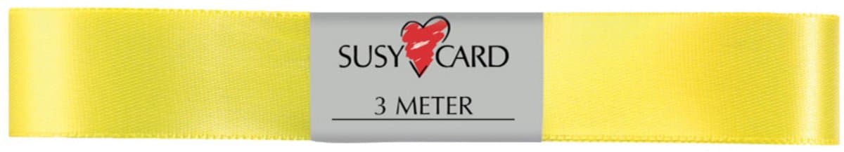 SUSY CARD cadeaulint dubbelzijdig satijn 15mm x 3m geel