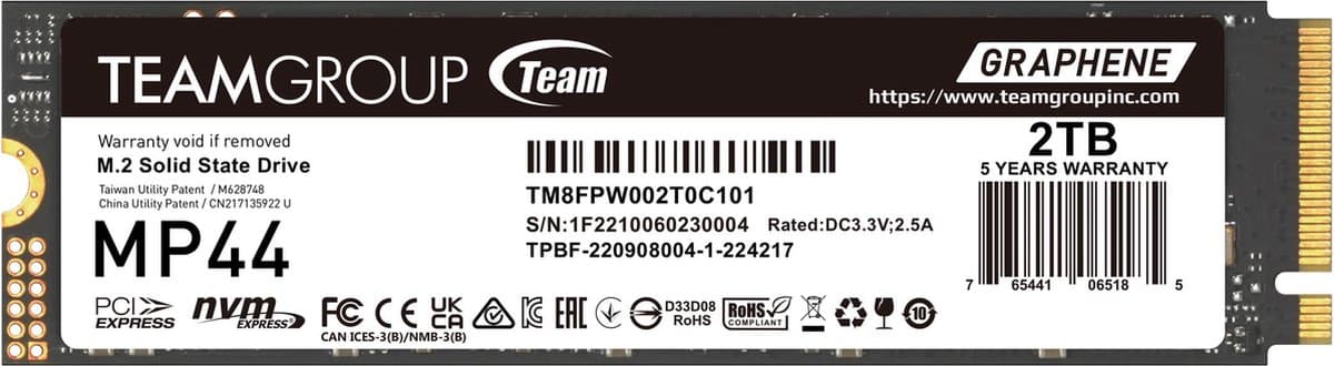 Team Group MP44 2 TB M.2 PCI Express 4.0 NVMe