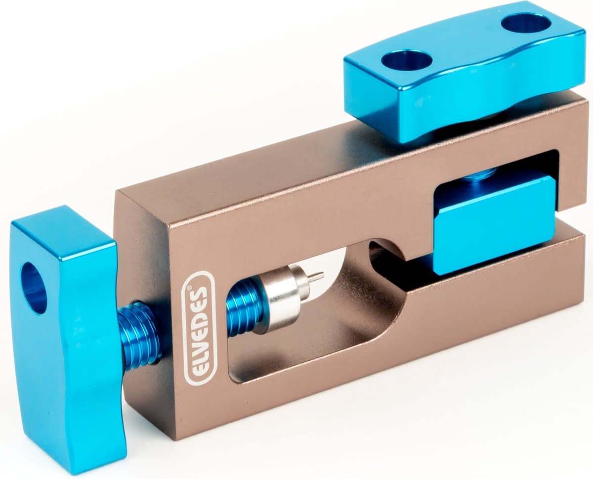 Elvedes Nippelpers voor hydroslang - Geschikt voor hydraulische remsystemen - Zilver en blauw - Voor professioneel gebruik