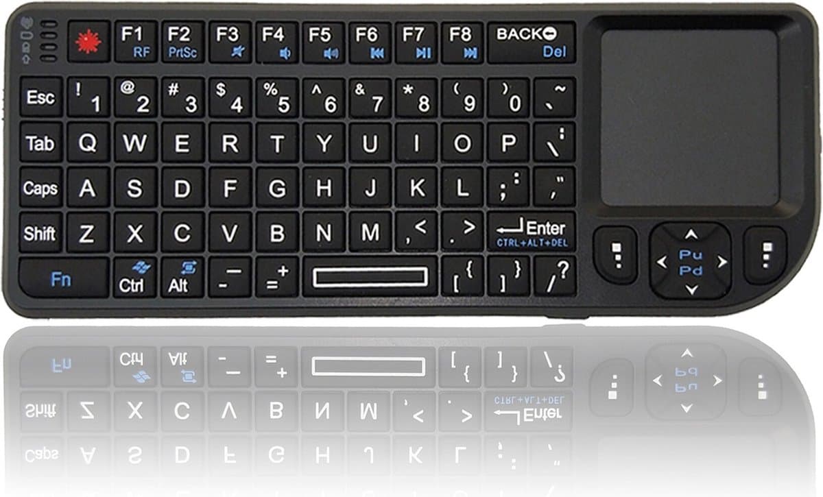 ELEMENTEY KB4 2.4Ghz USB Mini Draadloze Toetsenbord met TouchPad Muis - 7 Achtergrondverlichtingen - Geschikt voor PC, Notebook, Smart TV, HTPC, Android TV BOX, etc.