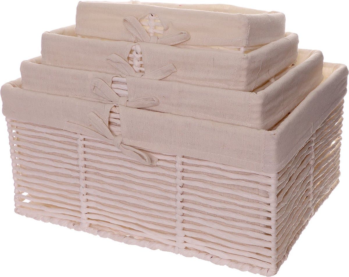 Set van 4 Manden – Opbergmanden, Geschenkverpakking en Decoratie