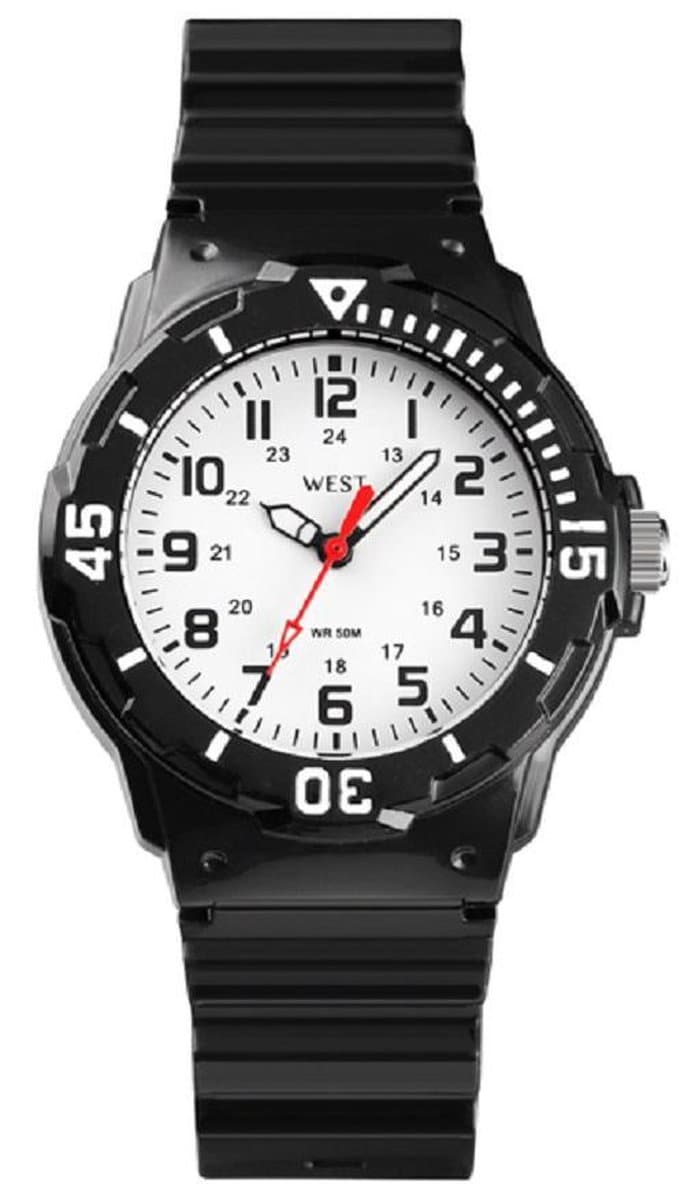 West Watches model Moon Sportief analoog kinderhorloge - Ø 33 mm – zwart