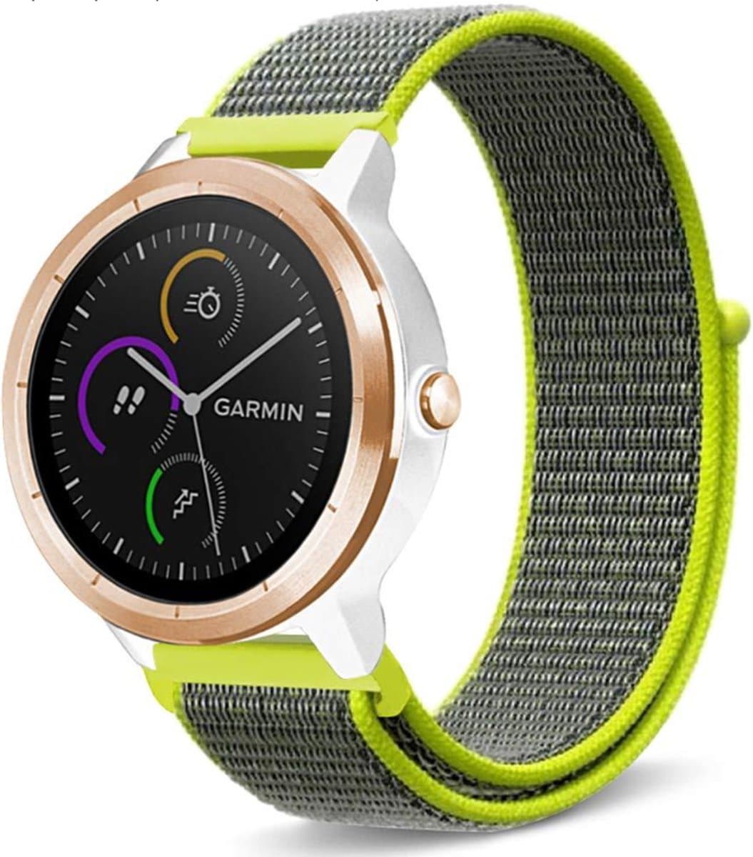 Geschikt voor Garmin Vivoactive 3 nylon band - fluoriserend - 42mm