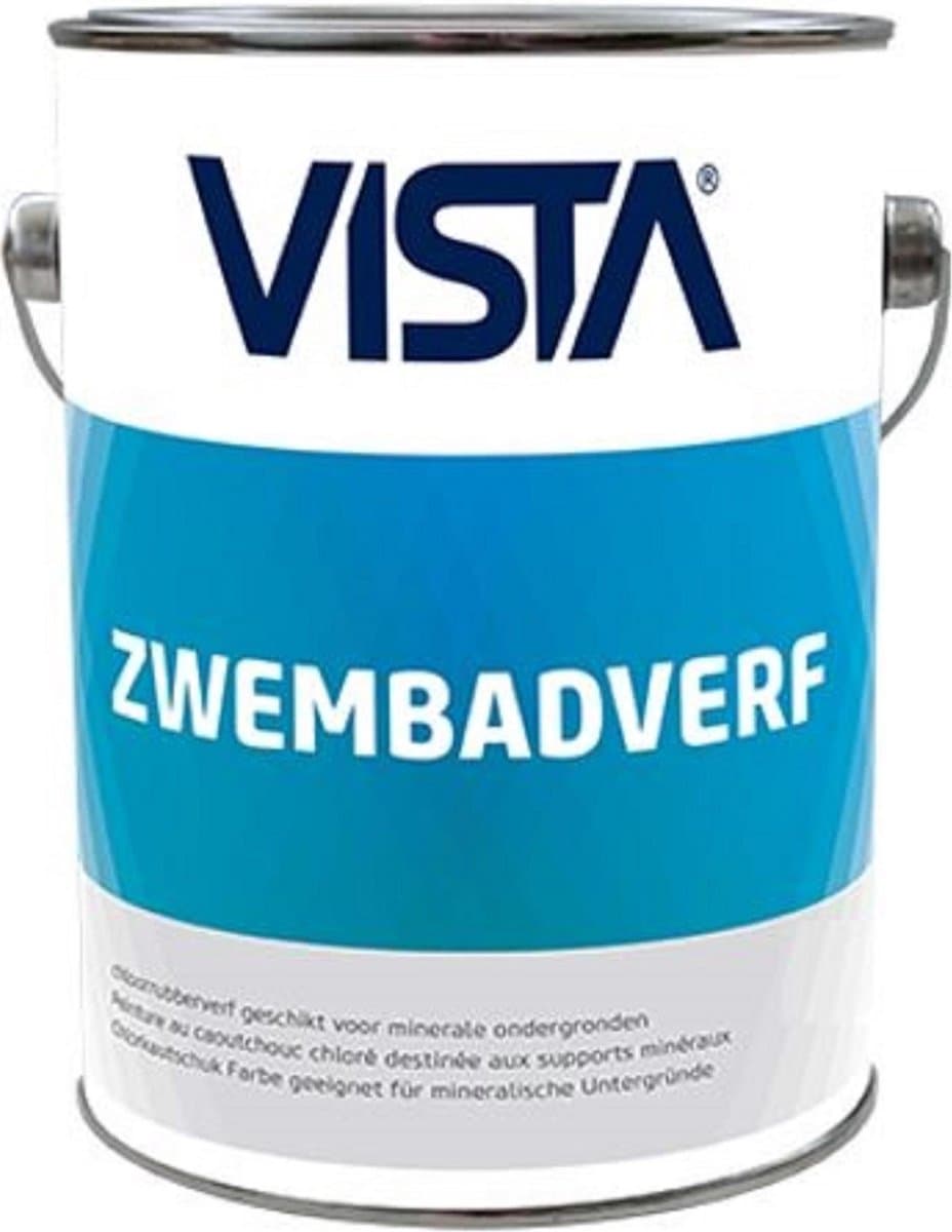 VISTA ZWEMBADVERF - Verf voor zwembad en zwemvijver - Chloorrubberbasis - 1K - Wit - 10 L