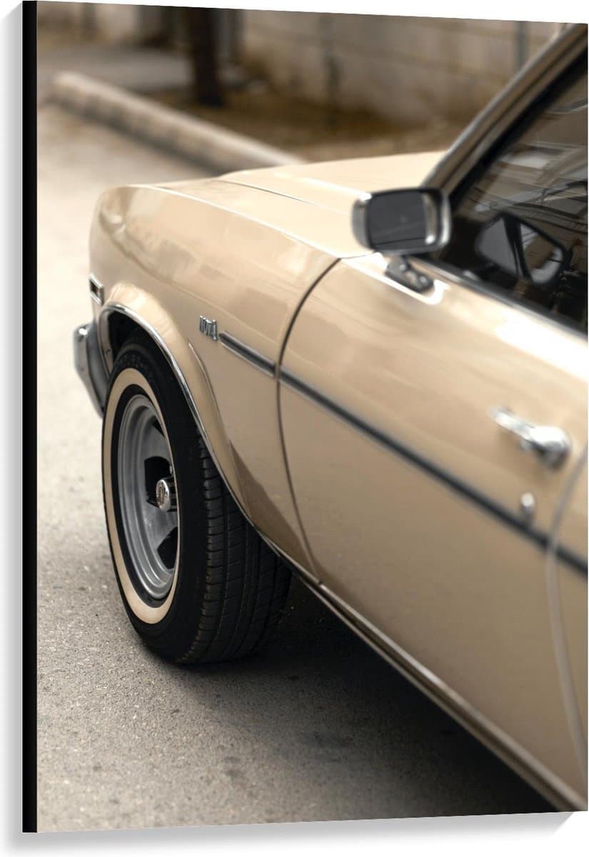 Canvas  - Oldtimer Beige - 80x120cm Foto op Canvas Schilderij (Wanddecoratie op Canvas)