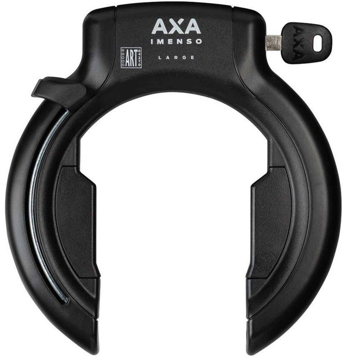 AXA Imenso Large Ringslot – ART 2 fietsslot – Extra brede opening – Met Plug‑in mogelijkheid – Gehard staal – Multi‑bevestiging – Beveiligingsniveau 12 – Zwart
